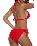 Emoswim - Zweiteiliger Bikini im Boho-Stil mit frechem Triangel-Oberteil - Rot