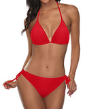 Emoswim - Zweiteiliger Bikini im Boho-Stil mit frechem Triangel-Oberteil - Rot