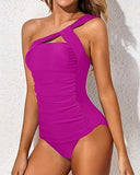 Emoswim - Zweiteiliges Set mit One-Shoulder-Design, Raffungen und Bauchkontrolle