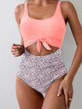 Emoswim-Women's One Piece Swimsuit Tummy Control Slimming Bathing Suit Cutout Tie Knot Swimwear