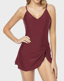 Emoswim - Women's Tummy Control Slim Fit One Piece Swimsuit-Red