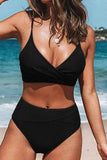 Emoswim-V-Neck High Waist Bikini