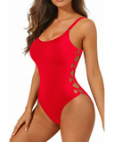 Emoswim - Adjustable Strap Sexy Ladies One Piece Swimsuits-Red