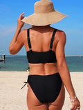 Emoswim - Women's Bikini Set Two Piece Swimsuit Tree Hollow V Neck Bathing Suit