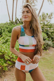 EMOSWIM - Multi-Colored Pixel Color block Bikini