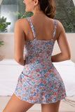 Emoswim-One Piece Swimdress Swimsuits for Women Tummy Control Swim Dresses Skirt Bathing Suit-White Floral 2