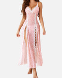 Emoswim-Sexy Mesh V Neck Side Split Nightdress