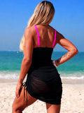 Emoswim - Women’s One Piece Swim Dress Cut Out Tummy Control Swimsuit with Skirt