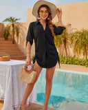 Emoswim-Coverup Drawstring Beach Dress Shirt